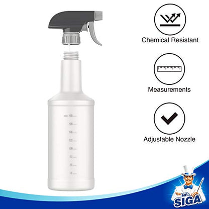 MR.SIGA 24 oz Empty Plastic Spray Bottles for Cleaning Solutions, 3 Pack - size: 710ml, 3 Pack