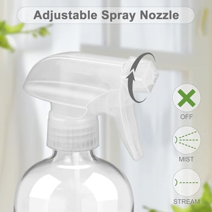 Glass Spray Bottles - 2 Pack 16 oz Clear Spray Bottles with Silicone Sleeve - color: Purple
