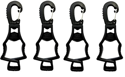 Seibertron Patented Glove Clips, Work Gloves Grabber Holder Clip to Pants, Hunters gear clips and hiking gear, Outdoor Accessories 4 Pieces Black - color: Black 4 Pieces