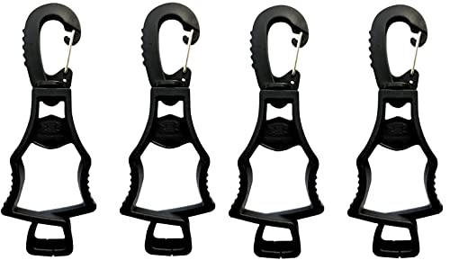 Seibertron Patented Glove Clips, Work Gloves Grabber Holder Clip to Pants, Hunters gear clips and hiking gear, Outdoor Accessories 4 Pieces Black - color: Black 4 Pieces