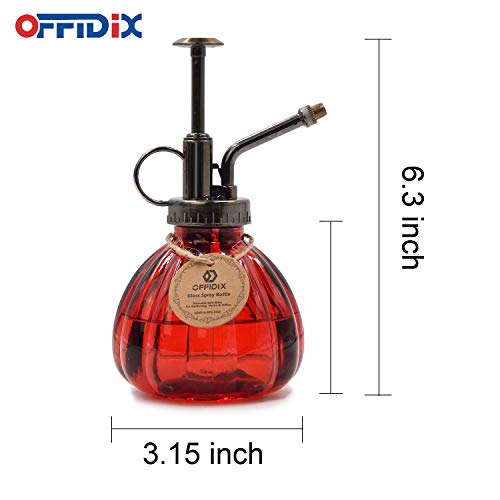 OFFIDIX Plant Mister Glass Spray Bottle for Indoor Small Plants 6.7oz Red - color: E-Red