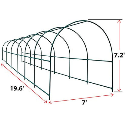 Greenhouse Replacement Frame for Larger Hot Garden House, Support Arch Frame Climbing Plants/Flowers/Vegetables (19.6'x 7'x 7.2') - size: 19.6'x 7'x 7.2'