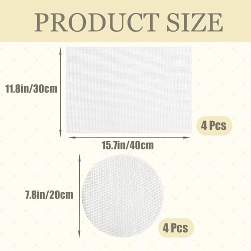 8 Pcs Silicone Seed Sprouting Mats, Seed Sprouting Mesh, Hydroponic Growing Mats for Microgreens Growing Kit (2 Size)