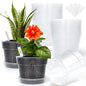 BTPLASTIK Clear Plastic Nursery Pots for Plants, 6 Inch Transparent Plant Pot with Drainage Holes, Flower Pots with Saucers, Seed Starter Pots with 15 Pcs Plant Labels, Gardening Gifts - size: 6 Inch-15P