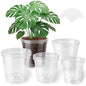8 Pack Clear Nursery Pots with Drainage Holes, 5/6/6.7/7.5 Inch