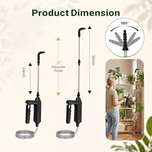 Electric High Reach Plant Waterer, 24-32in Watering Wand for Hanging Plants