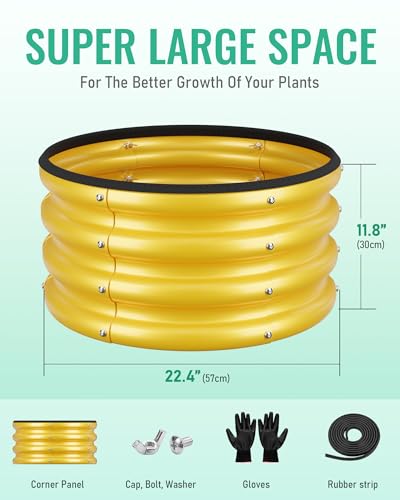 ZXZYHFTY Round Raised Garden Bed Set, 2 Pack, 2 x 2 x 1 Ft, Yellow - color: Yellow