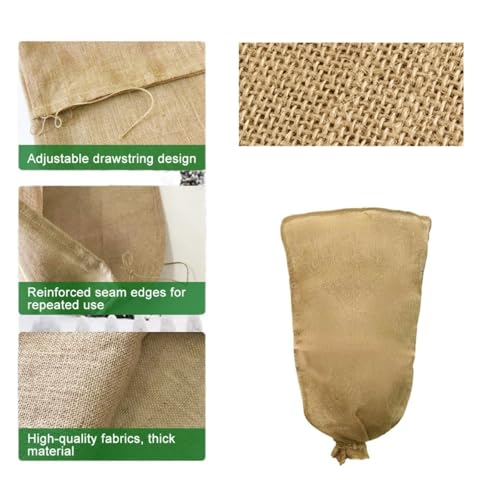Agfabric Burlap Plant Covers Freeze Protection, 40in x 70in Warm Plant Frost Blankets with Drawstring, Reusable Frost Protection Cloths for Outdoor Plants, 2 Pack - size: 40"x70",2P