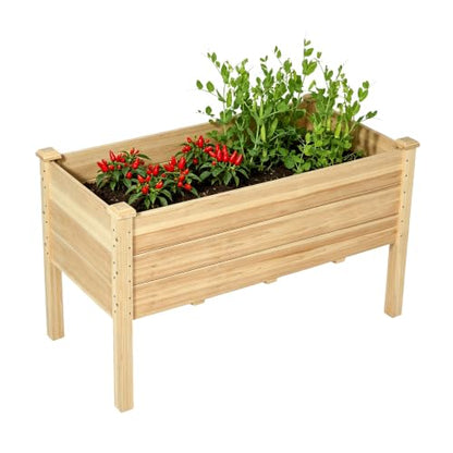 BlueWish 49x25x30in Raised Garden Bed with Extra Deep 16" Depth - color: Natural, size: 2 x 4 FT(16" Depth)