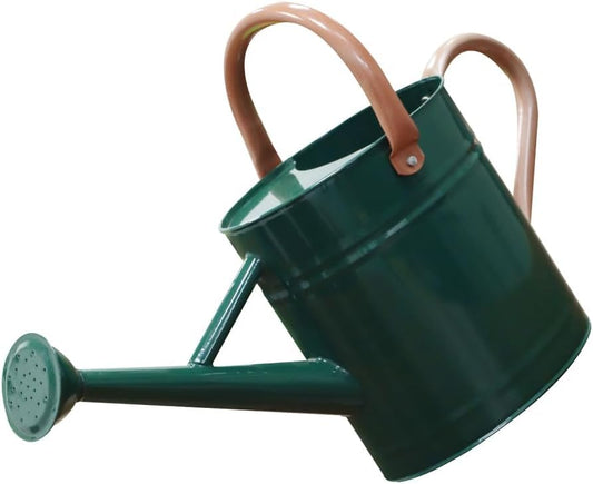 1 Gallon Metal Watering Can for Outdoor Indoor Garden Plants，Green