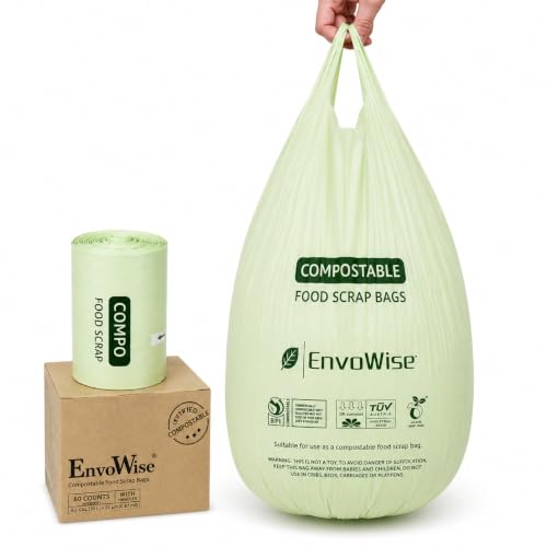 Compostable Trash Bags, 8 Gal (30L), 60 Ct, Extra Thick 0.87 Mil