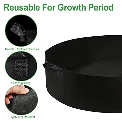 ZtohPyo 2-Pack 50 Gallon Plant Grow Bags, Large Fabric Raised Garden Bed with Handles,Durable Garden Beds Planters Aeration Gardening Container to Grow Vegetables for Outdoor Plants - size: 2-pack 50 Gallon