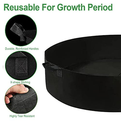 ZtohPyo 2-Pack 50 Gallon Plant Grow Bags, Large Fabric Raised Garden Bed with Handles,Durable Garden Beds Planters Aeration Gardening Container to Grow Vegetables for Outdoor Plants - size: 2-pack 50 Gallon