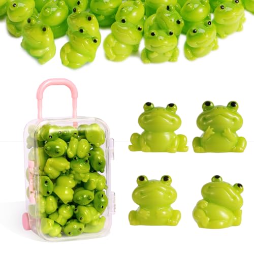 36pcs Mini Resin Frogs with Mini Suitcase Fairy Garden Accessory - size: Mini Frog