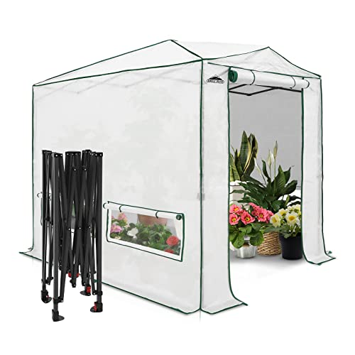EAGLE PEAK 8x6 Easy Setup Pop Up Greenhouse, Woven Top, Translucent - color: Translucent, size: 8x6