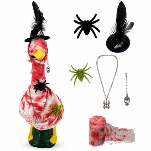 Halloween Porch Goose Outfit, Mummy Costume Set for 23-Inch Goose Statue - color: Mummy