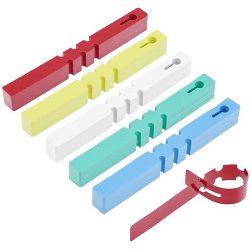 QWORK 500 Pcs Plant Labels, 5 Color Wrap Around Adjustable Plant Tree Hanging Tags, Large Writing Surface