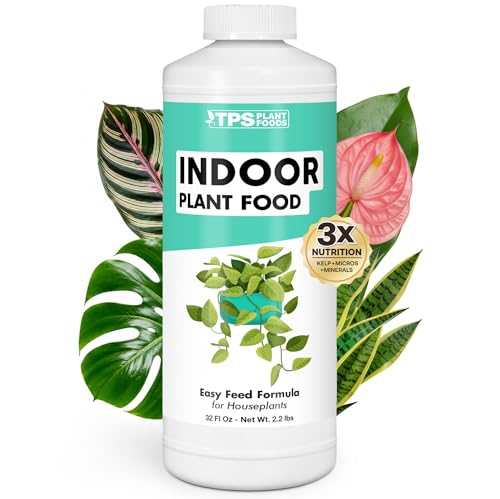 Indoor Plant Food, Complete Liquid Fertilizer for Houseplants, 32oz - size: 32 oz (1 Quart)