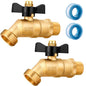 Brass Ball Valve Full Flow 1/2" Male NPT inlet Connection with 3/4" Male GHT water hose outlet Heavy-Brass Faucet for gardens and patios (1/2 inlet Butterfly 2PCS) - color: 1/2 inlet Butterfly 2PCS
