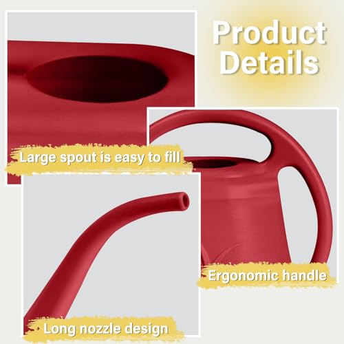 Hand Watering Can - for Home Plant Garden - 1/2 Gallon - Wine Red - color: Wine Red