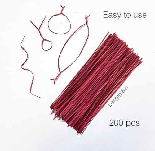 200 Pcs 6" Garden Plastic Plant Twist Ties Reusable Red Cable Ties for Climbing Plant Support, Christmas Tree, Bags, Gardening Activity.(Red) - color: Red