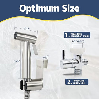 Vayzluiy Handheld Bidet Sprayer for Toilet, Adjustable Water Pressure - style: Stainless Steel