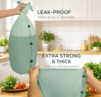 ANECO Compostable Food Waste Bags 13 Gallon, 50 Count