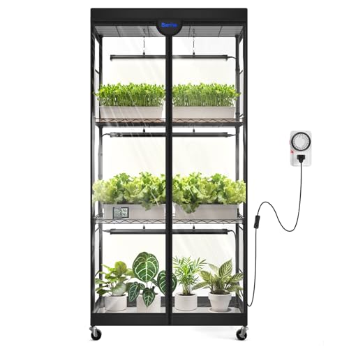 Barrina LP750 Indoor Greenhouse with Grow Light, 4 Tier Stand with Tent - color: 5000K, size: LP750-H59.1