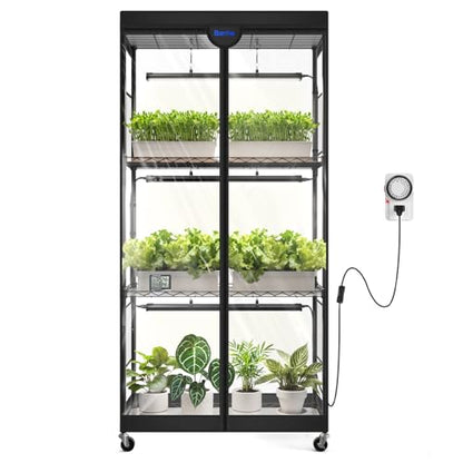 Barrina LP750 Indoor Greenhouse with Grow Light, 4 Tier Stand with Tent - color: 5000K, size: LP750-H59.1