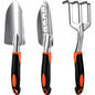 Garden Tools Set, 3-Piece Heavy Duty Gardening Hand Tools - color: Orange