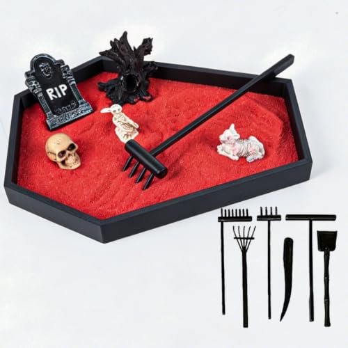 Zen Garden for Desk Gothic Gifts Office Desk Decor Mini Zen Garden Kit (Gothic Set B)