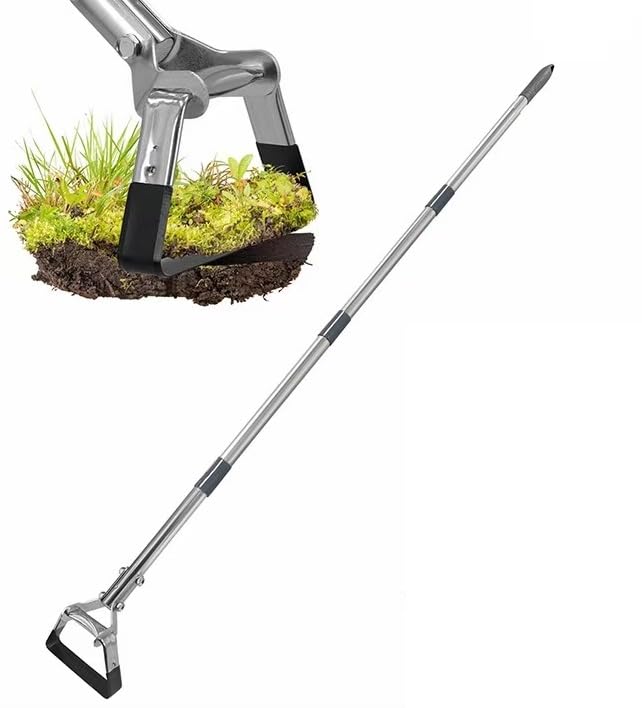 Hoe Garden Tool, Scuffle Garden Hoe with Long Handle, Adjustable Hula Hoe for Easy Weeding (45 Inch)