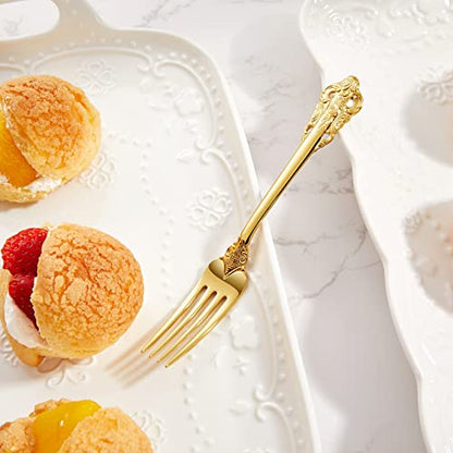 KEAWELL Luxury 4-Piece 5.9-Inch 18/10 Appetizer Forks (Gold) - color: Gold