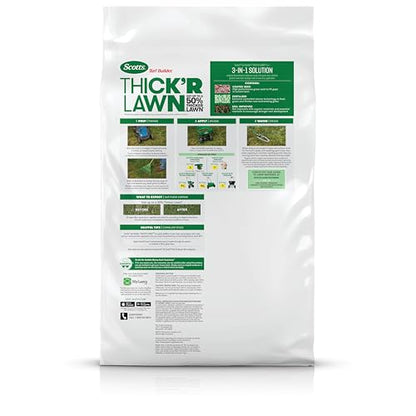 Scotts Turf Builder Thick'R Lawn Bermudagrass - Covers 1,200 sq. ft., Combination Seed, Fertilizer and Soil Improver, Fill and Repair Gaps in Thin Lawns and Enhance Root Development, 12 lb. - size: 12 lb.