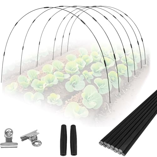 36 Rods Garden Hoops Kit for Raised Beds, 6 Sets 8FT Fiberglass Grow Tunnel - size: 36 Pcs
