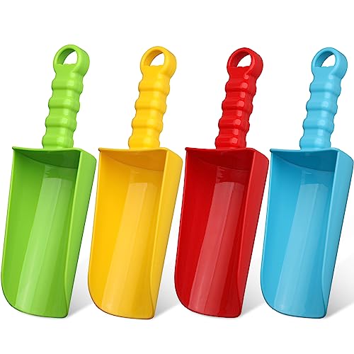 Jumbo 9" Beach Sand Shovels Toys for Kids Adults, Large Sand Beach Spade Scoop Garden Tools for Sandbox Kit Indoor Outdoor Digging Gardening, Beach Accessories Essential Gift for Travel 4 Pack - style: Scoops