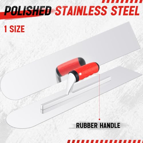 MorningRo Large 20''x4'' Stainless Steel Pool Trowel Round End-Square Back