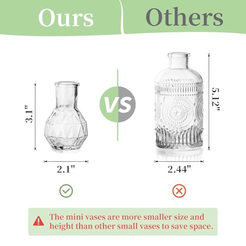 Glasseam Mini Bud Vases for Centerpieces: 40Pcs Clear Glass Vases in Bulk - size: 40pcs