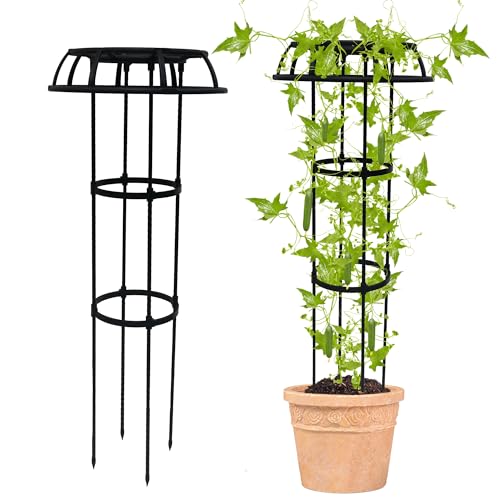 Quibbay 41.3 Inch Mushroom Top Garden Trellis for Climbing Plants,2 Pack - style: 3 Floors-10*41IN
