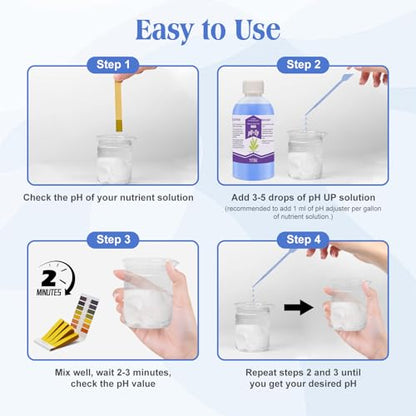 General Hydroponics pH Up Liquid, pH Control Liquid Increase pH Levels - color: Blue pH Up