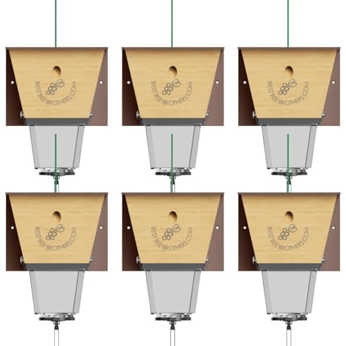 Ultimate Pro Outdoor Carpenter Bee Trap by Best Bee Brothers, Brown 6-Pack - color: Brown, size: 6 Pack