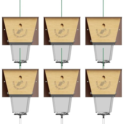 Ultimate Pro Outdoor Carpenter Bee Trap by Best Bee Brothers, Brown 6-Pack - color: Brown, size: 6 Pack