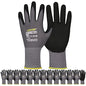 LOCCEF MicroFoam Nitrile Coated Safety Work Gloves - color: Grey 12-pairs