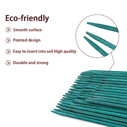 GAGINANG Green Bamboo Plant Stakes, 50 Pcs 18 Inches Floral Support Sticks - size: 18 inch Pack of 50