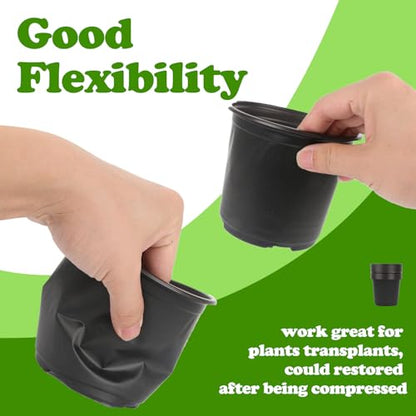 100 Packs 6 Inch Nursery Pots, Plastic Nursery Pots with Drainage - size: 6 Inch