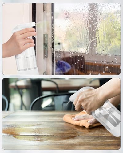Glass Spray Bottles for Cleaning - 16 oz Spray Bottles with Silicone Sleeve - color: White