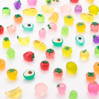 40PCS Mini Resin Plant Variety Pack, Resin Fruits and Vegetables Figurines - color: Random Plants and Fruits