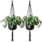 EBOOT 2 Pack 48 Inch Macrame Plant Hanger, Black, 4 Legs - color: Black, size: 48 Inch
