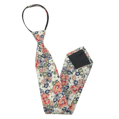 Pre Tied Floral Ties for Men Cotton Zipper Tie Colorful Necktie - color: Style-02