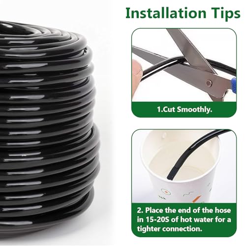 1/4 inch Drip Irrigation Tubing, 200FT/61M Blank Distribution Tubing